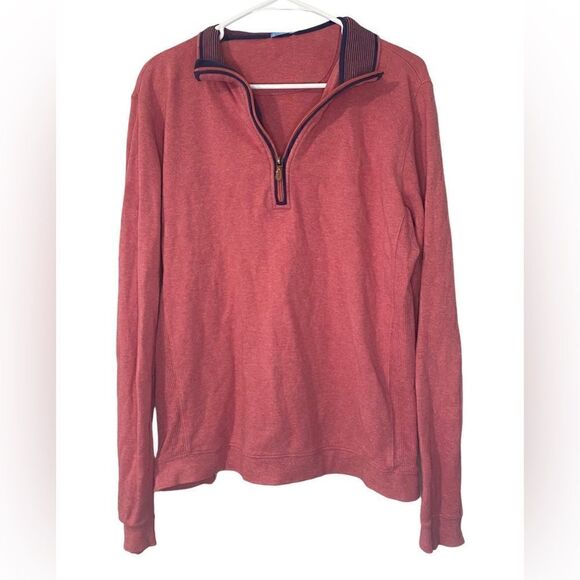 J. McLaughlin Clermont 1/4 Zip Pullover Top Medium Men's *In Red* - Picture 2 of 7